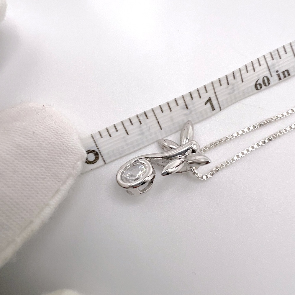 .925 Sterling Silver Dragonfly Necklace with Round Cz - Picture 13 of 14